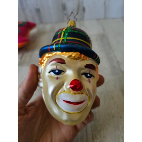 Inge glas? Clown glass birgits ornament hat glitter Xmas tree - Picture 10 of 12